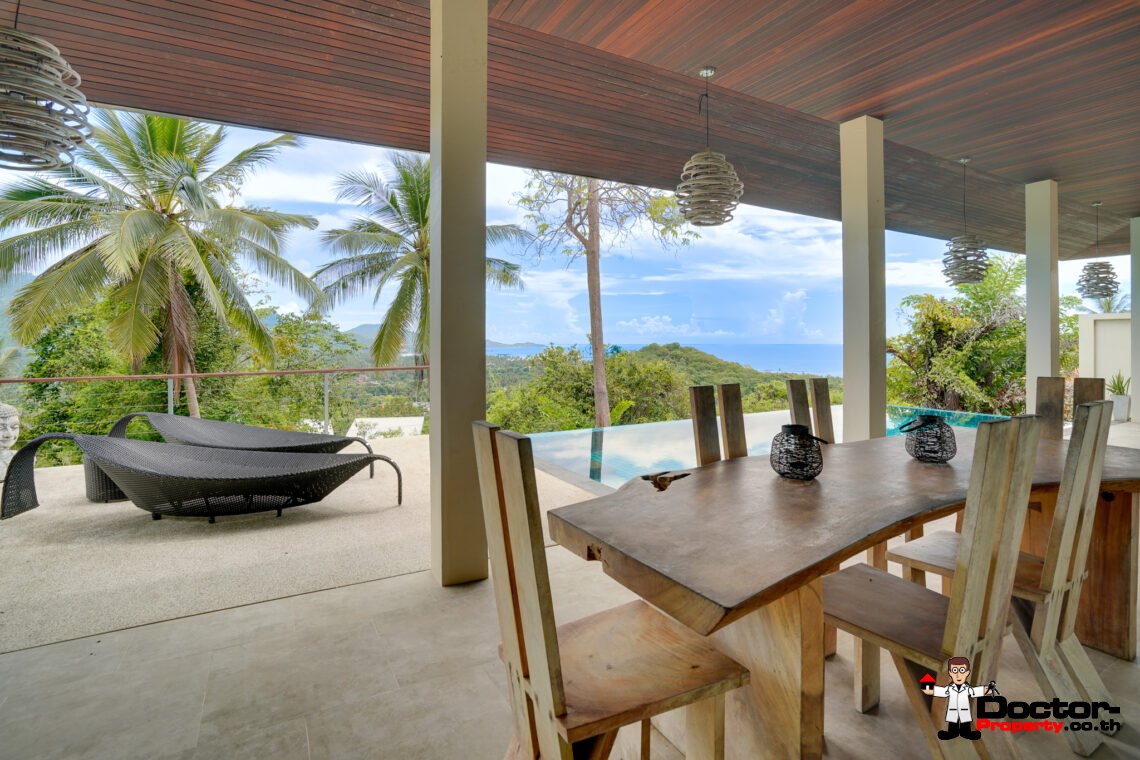 Tropical 2 Bedroom Pool Villa with Sea View in Laem Set, Koh Samui – For Sale
