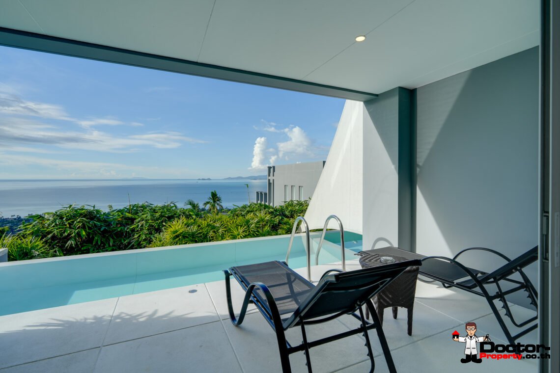 2 Bed Duplex Apartment, Panoramic Sea View in Bang Por, Koh Samui – For Sale