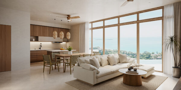 3 Bedroom Pool Villa with Partial Sea View in Bo Phut, Koh Samui – For Sale
