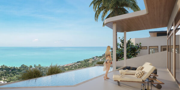 3 Bedroom Pool Villa with Partial Sea View in Bo Phut, Koh Samui – For Sale