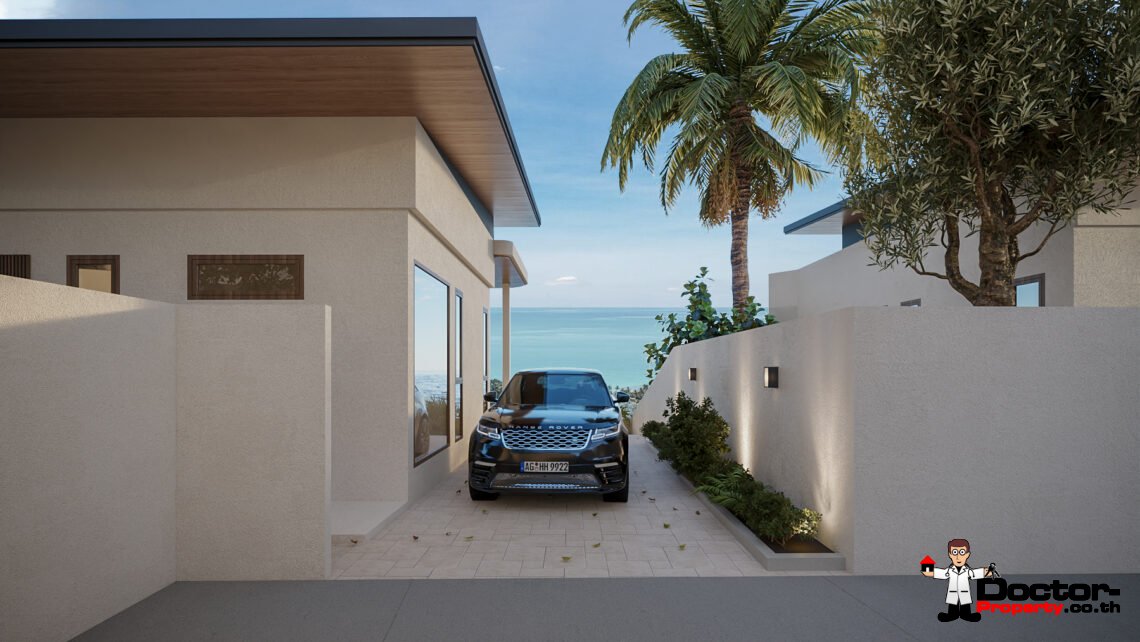 3 Bedroom Pool Villa with Partial Sea View in Bo Phut, Koh Samui – For Sale