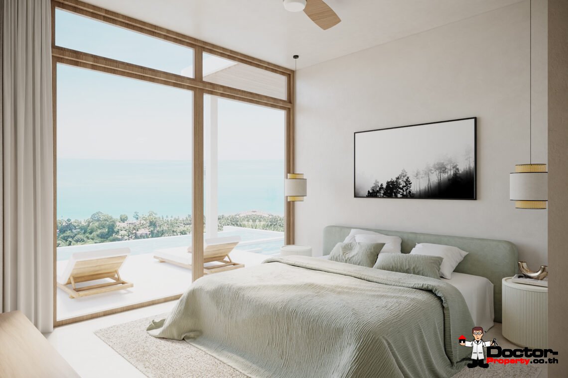 3 Bedroom Pool Villa with Partial Sea View in Bo Phut, Koh Samui – For Sale