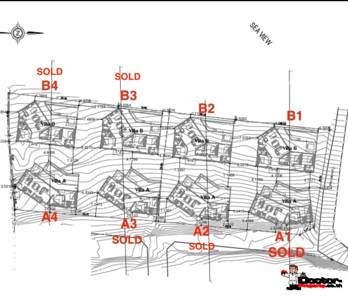 3 Bedroom Pool Villa with Partial Sea View in Bo Phut, Koh Samui – For Sale