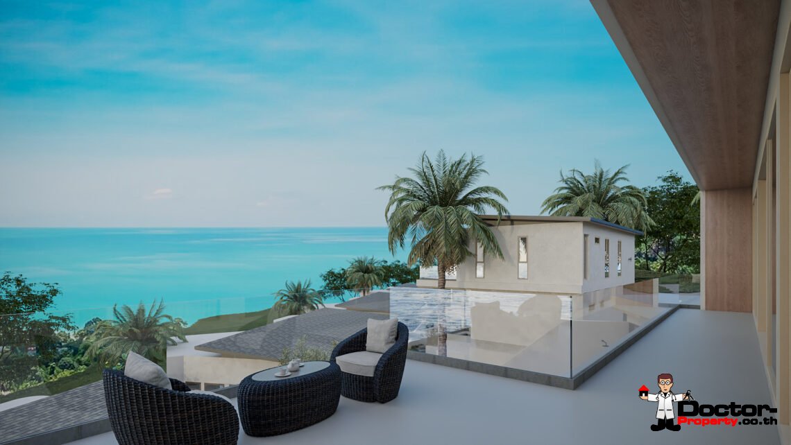 4 Bedroom Pool Villa with Partial Sea View in Bo Phut, Koh Samui – For Sale