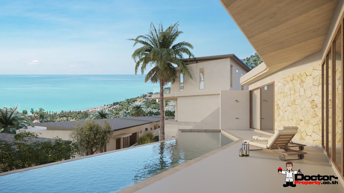 4 Bedroom Pool Villa with Partial Sea View in Bo Phut, Koh Samui – For Sale