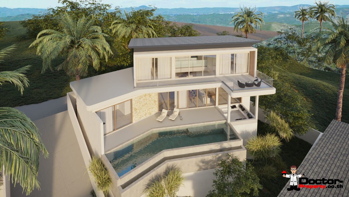 4 Bedroom Pool Villa with Partial Sea View in Bo Phut, Koh Samui – For Sale
