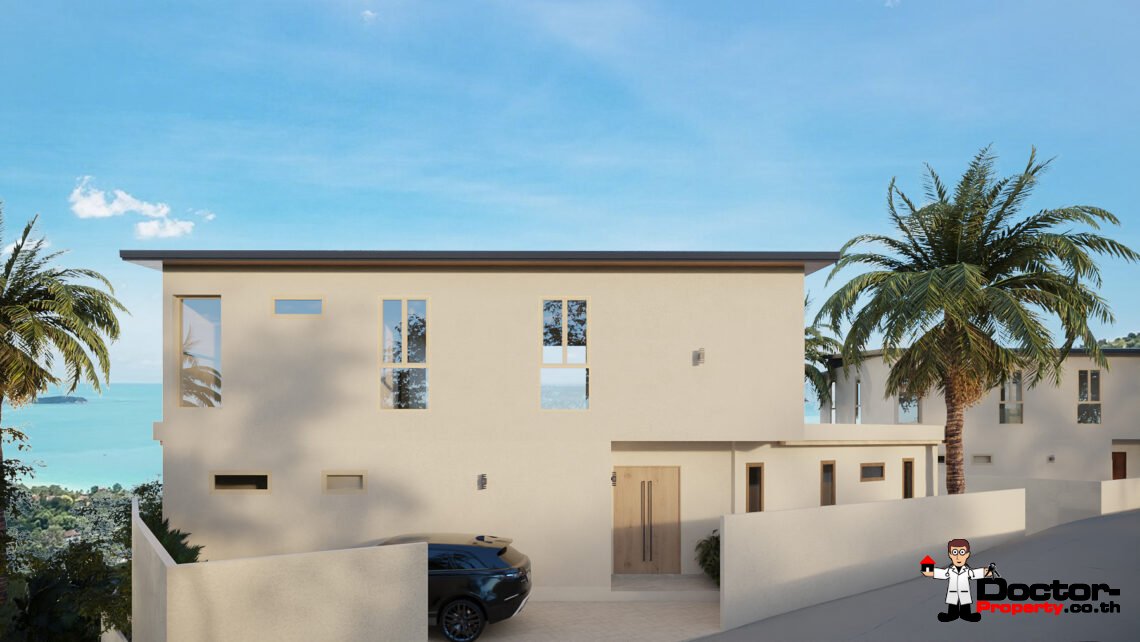 4 Bedroom Pool Villa with Partial Sea View in Bo Phut, Koh Samui – For Sale