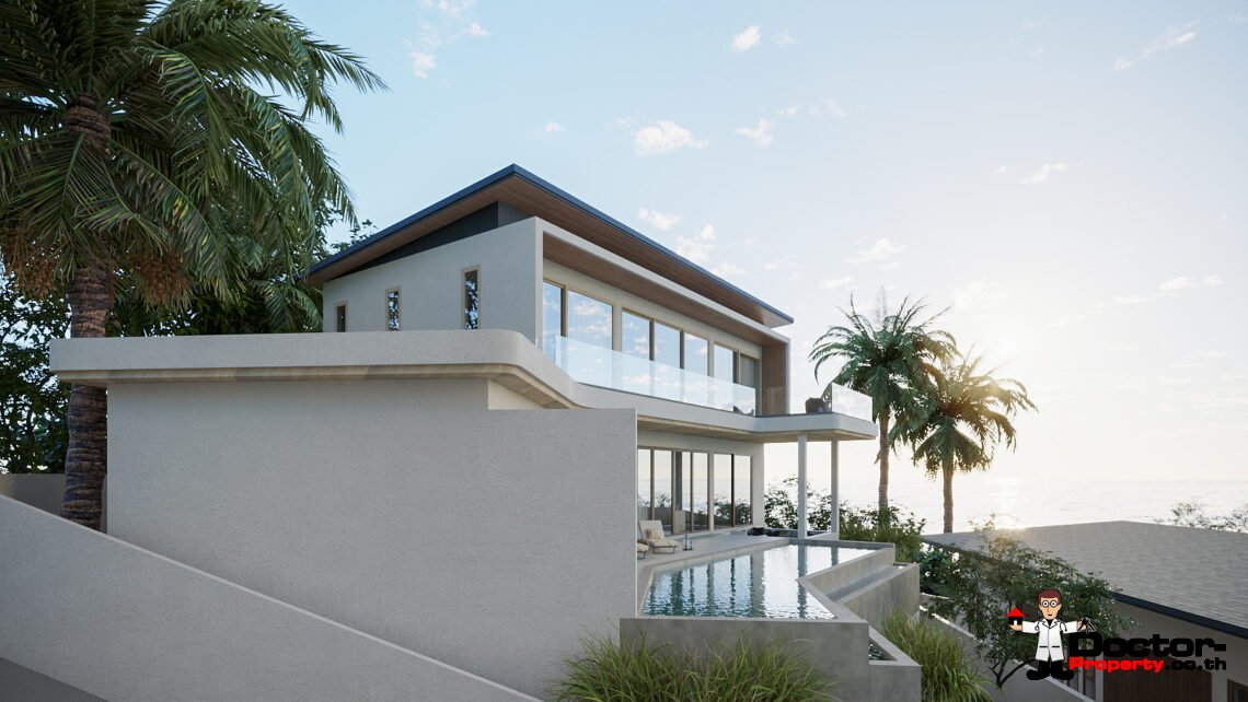 4 Bedroom Pool Villa with Partial Sea View in Bo Phut, Koh Samui – For Sale