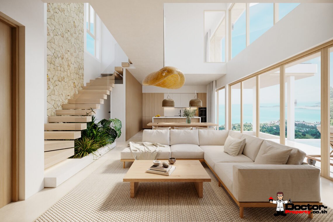 4 Bedroom Pool Villa with Partial Sea View in Bo Phut, Koh Samui – For Sale