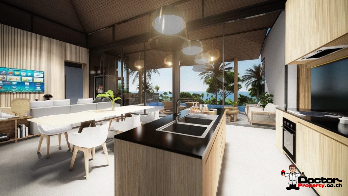 Spacious 3 Bedroom Pool Villa with Sea View in Mae Nam, Koh Samui – For Sale