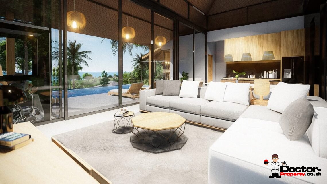 Spacious 3 Bedroom Pool Villa with Sea View in Mae Nam, Koh Samui – For Sale