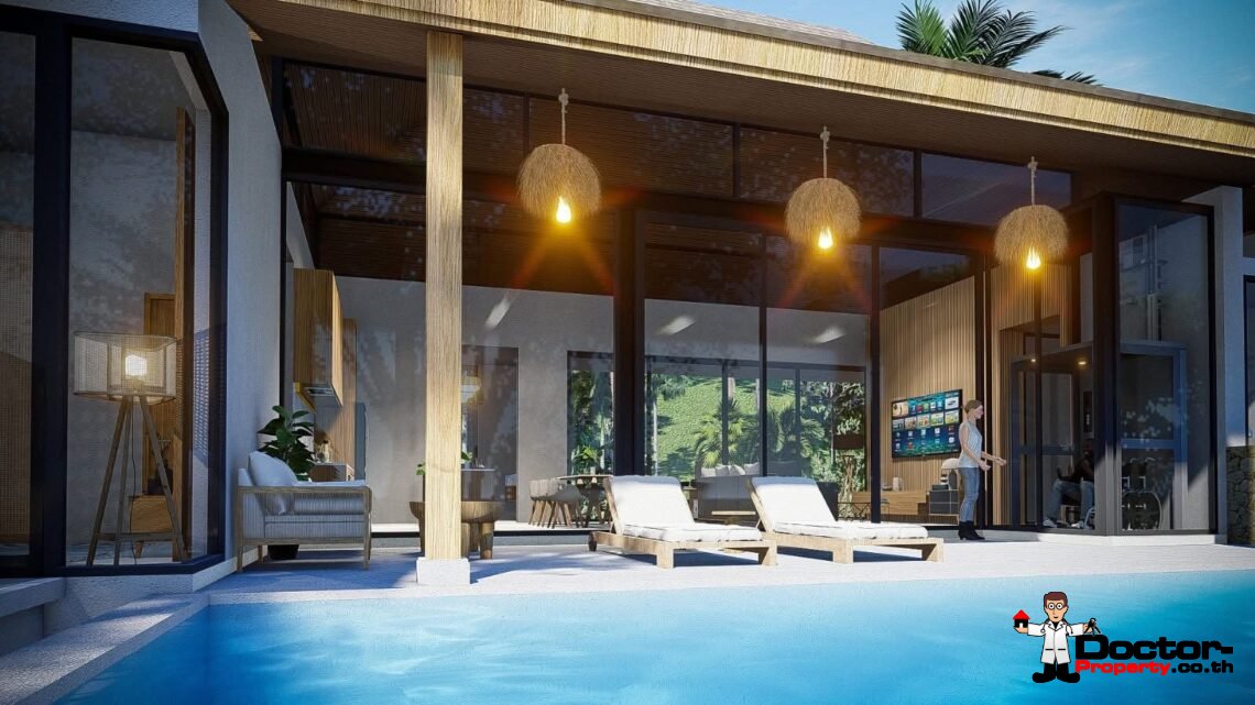 Spacious 3 Bedroom Pool Villa with Sea View in Mae Nam, Koh Samui – For Sale