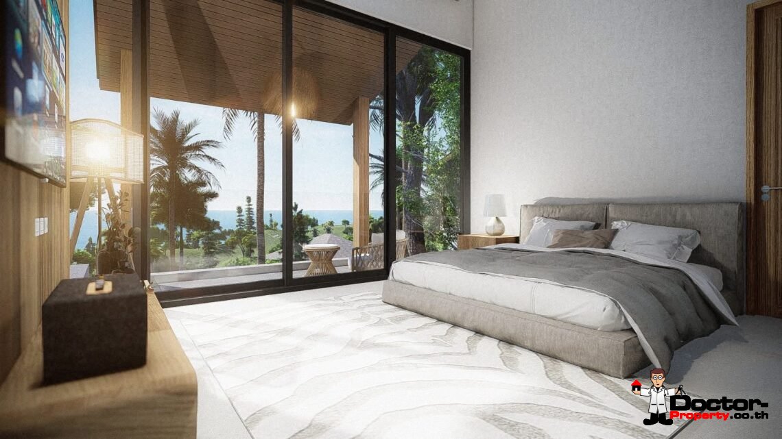 Spacious 3 Bedroom Pool Villa with Sea View in Mae Nam, Koh Samui – For Sale
