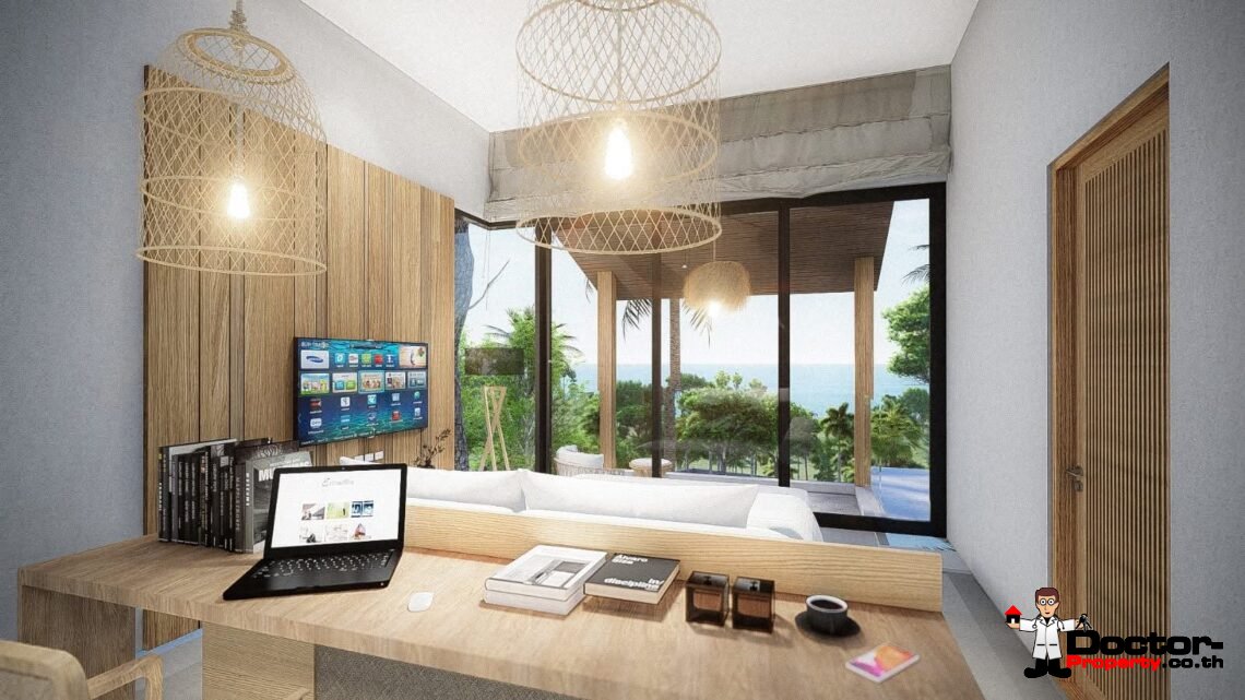 Spacious 3 Bedroom Pool Villa with Sea View in Mae Nam, Koh Samui – For Sale