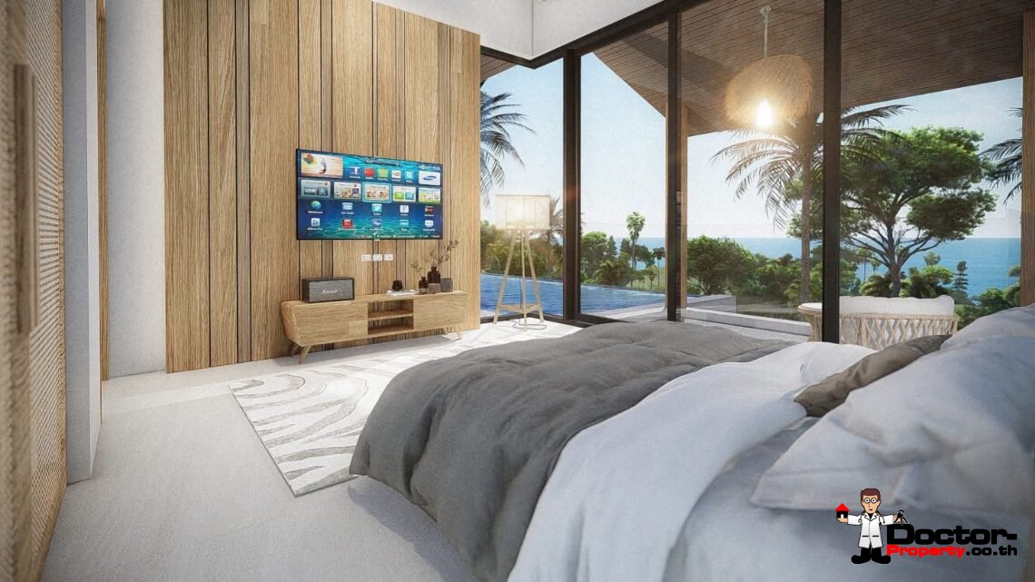 Spacious 3 Bedroom Pool Villa with Sea View in Mae Nam, Koh Samui – For Sale