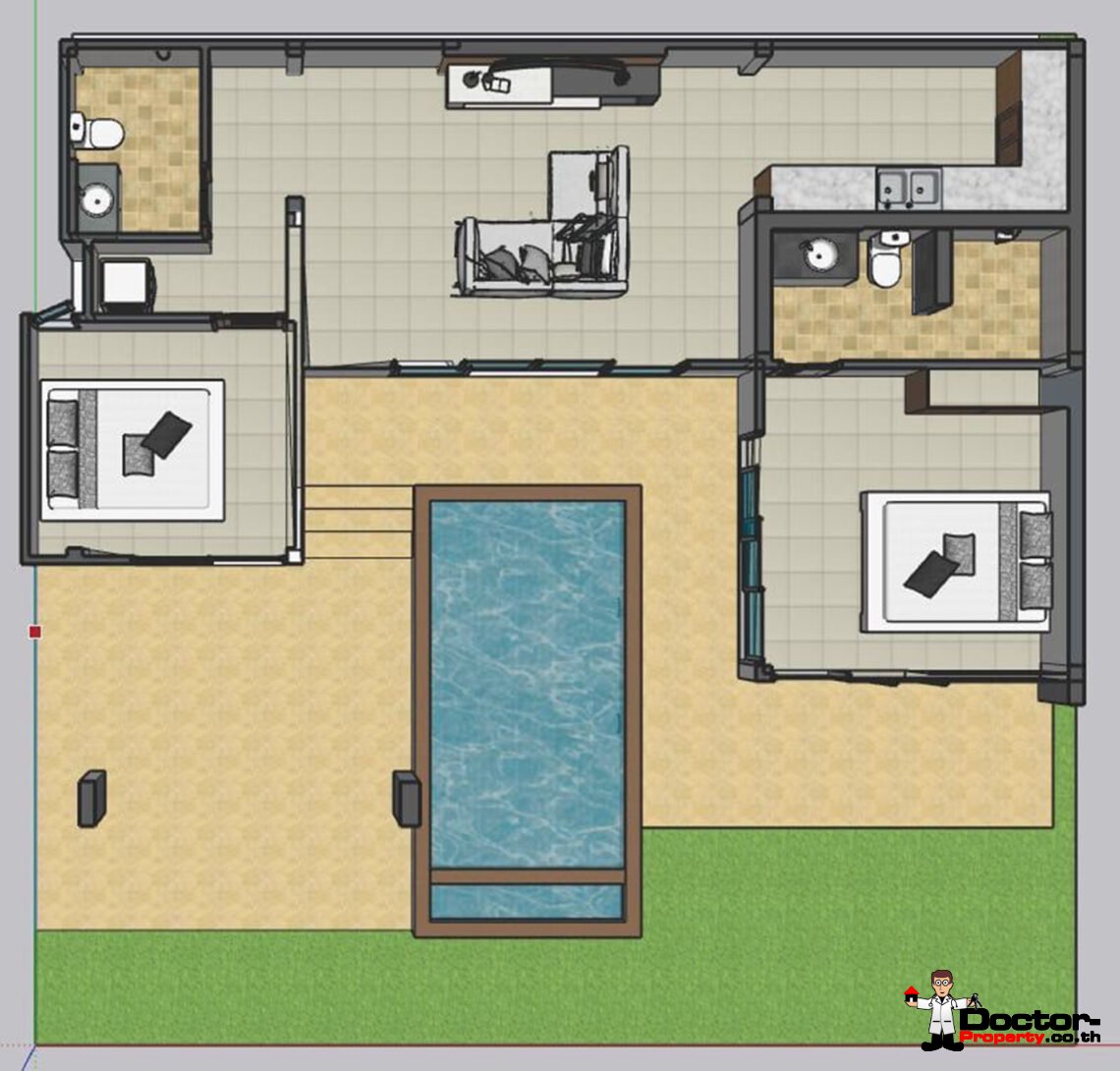 2 Bedroom Pool Villa in Chaweng, Koh Samui – For Sale