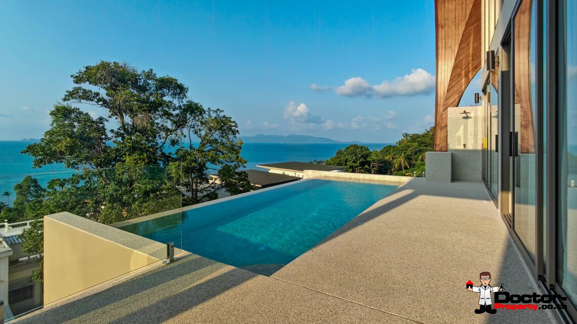 3 Bedroom Pool Villa with Sea View in Bang Por, Koh Samui – For Sale