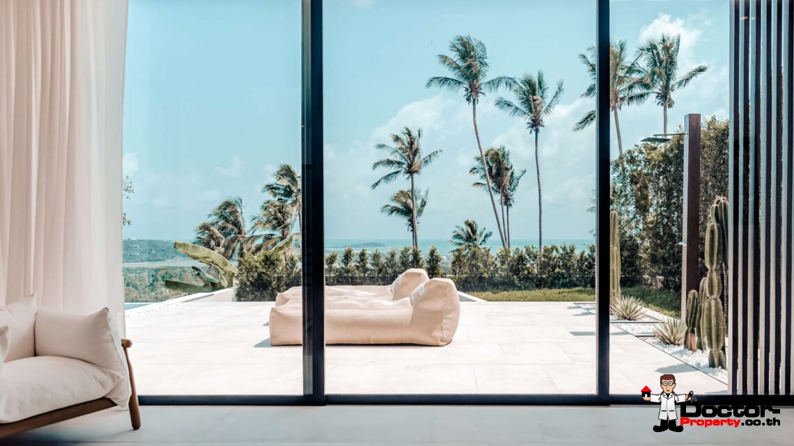 3 Bedroom Pool Villa with Sea View in Ban Tai, Koh Samui – For Sale