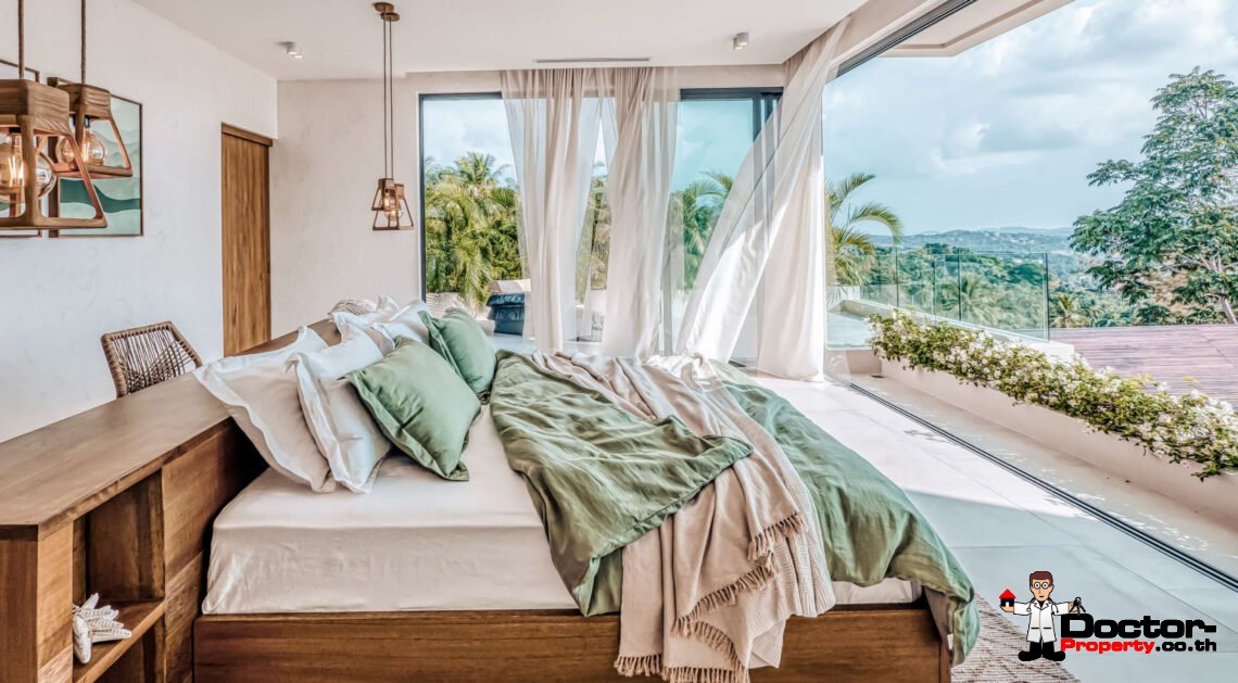 3 Bedroom Pool Villa with Sea View in Ban Tai, Koh Samui – For Sale
