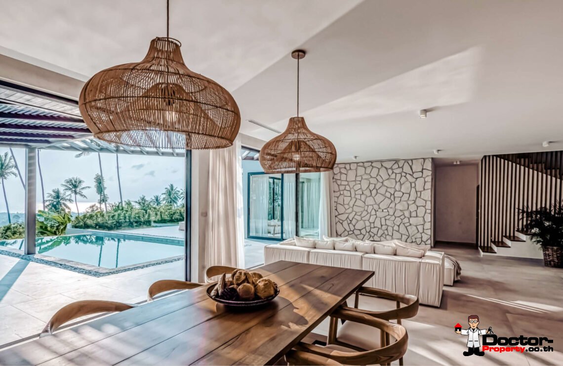 3 Bedroom Pool Villa with Sea View in Ban Tai, Koh Samui – For Sale