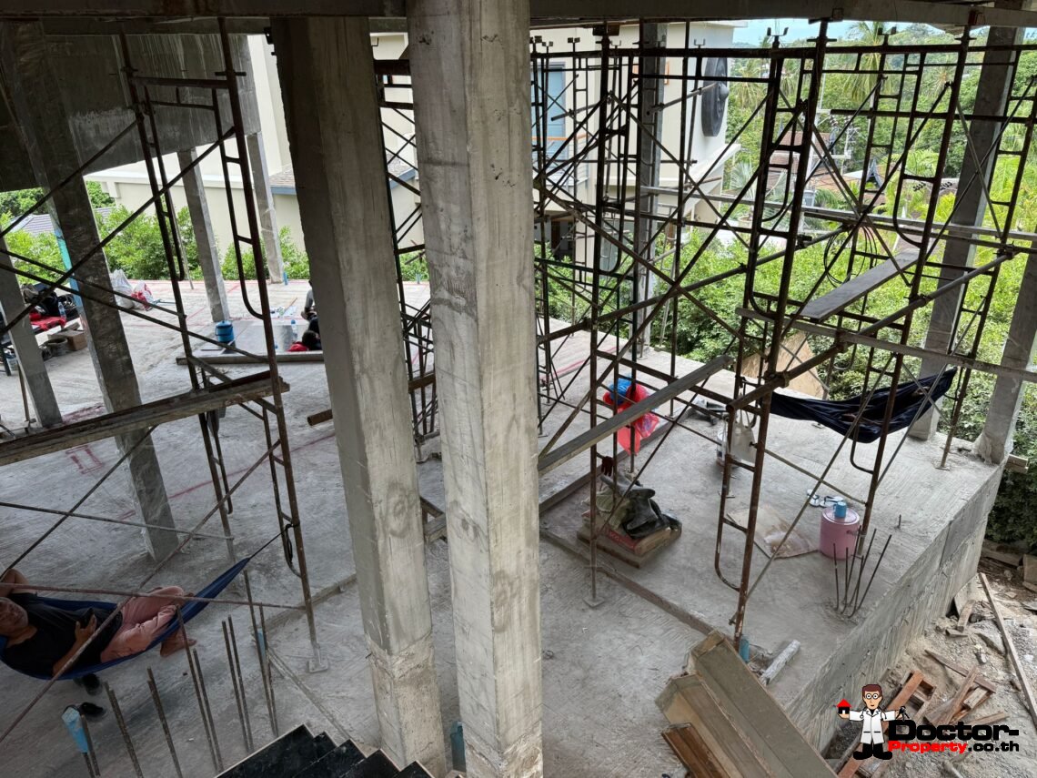 New 4 Bedroom Pool Villa with Sea View in Bo Phut, Koh Samui – For Sale