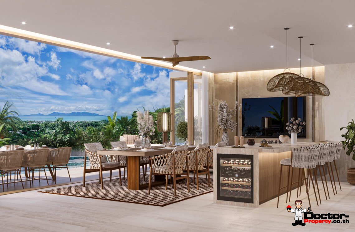 New 4 Bedroom Pool Villa with Sea View in Bo Phut, Koh Samui – For Sale