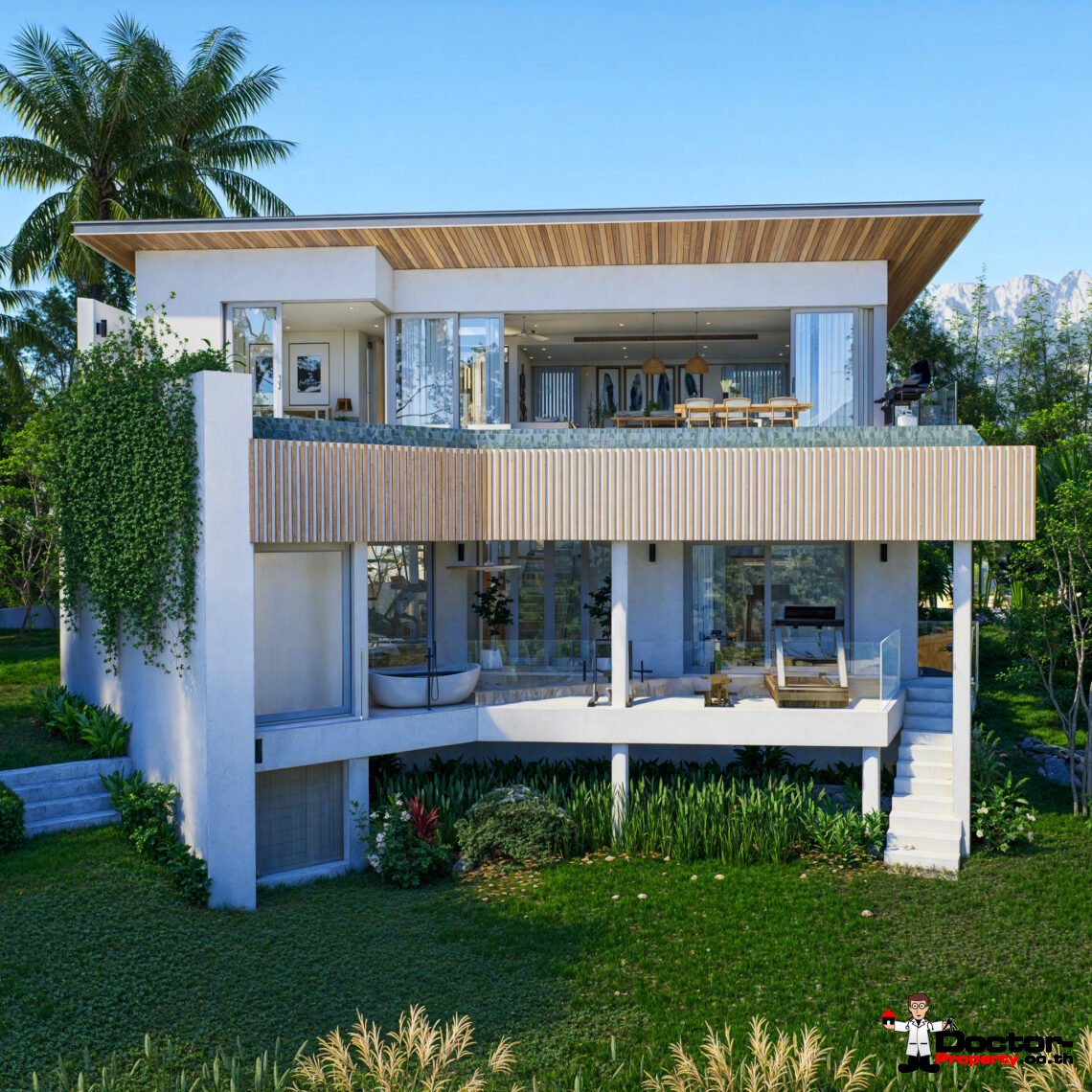 New 4 Bedroom Pool Villa with Sea View in Bo Phut, Koh Samui – For Sale