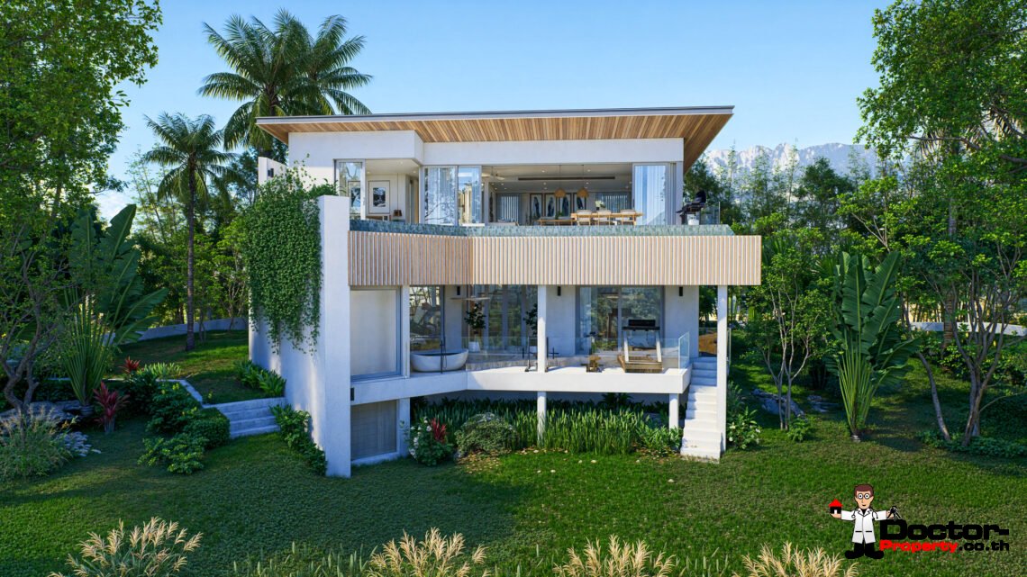 New 4 Bedroom Pool Villa with Sea View in Bo Phut, Koh Samui – For Sale