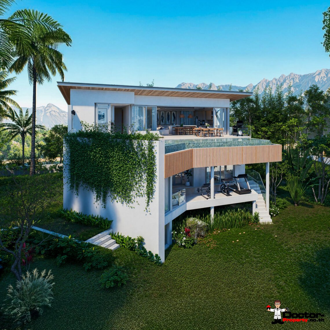 New 4 Bedroom Pool Villa with Sea View in Bo Phut, Koh Samui – For Sale