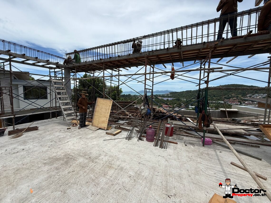 New 4 Bedroom Pool Villa with Sea View in Bo Phut, Koh Samui – For Sale