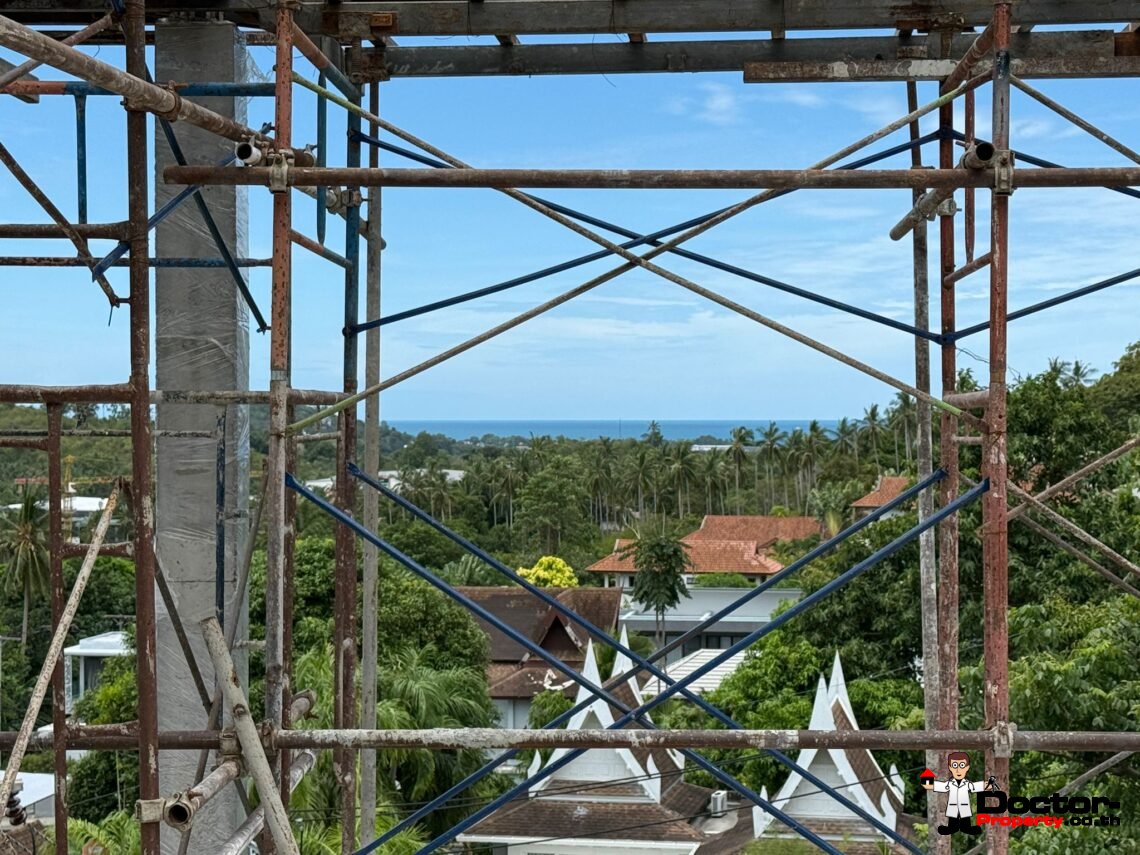 New 4 Bedroom Pool Villa with Sea View in Bo Phut, Koh Samui – For Sale