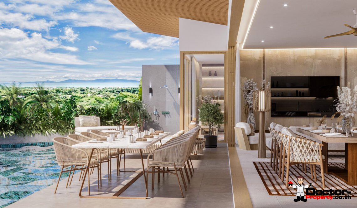 New 4 Bedroom Pool Villa with Sea View in Bo Phut, Koh Samui – For Sale