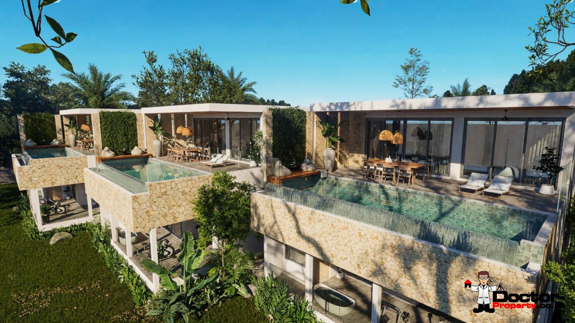 New 4 Bedroom Pool Villa with Sea View in Lamai, Koh Samui – For Sale