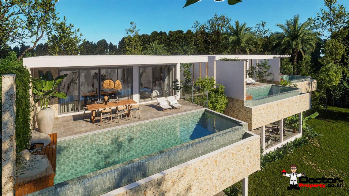 New 4 Bedroom Pool Villa with Sea View in Lamai, Koh Samui – For Sale