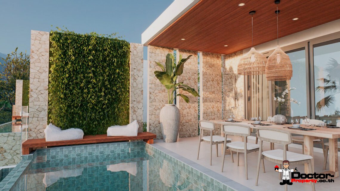 New 4 Bedroom Pool Villa with Sea View in Lamai, Koh Samui – For Sale