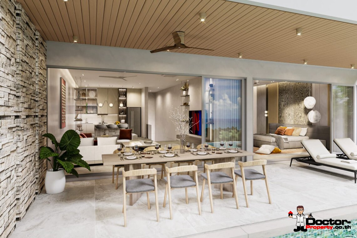 New 4 Bedroom Pool Villa with Sea View in Lamai, Koh Samui – For Sale