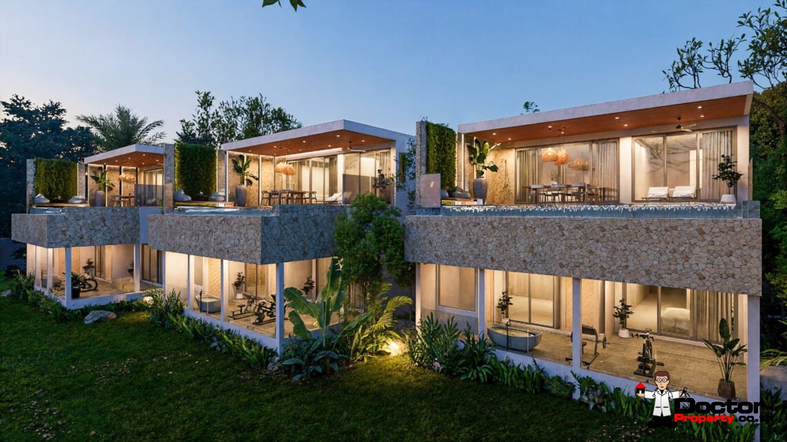 New 4 Bedroom Pool Villa with Sea View in Lamai, Koh Samui – For Sale