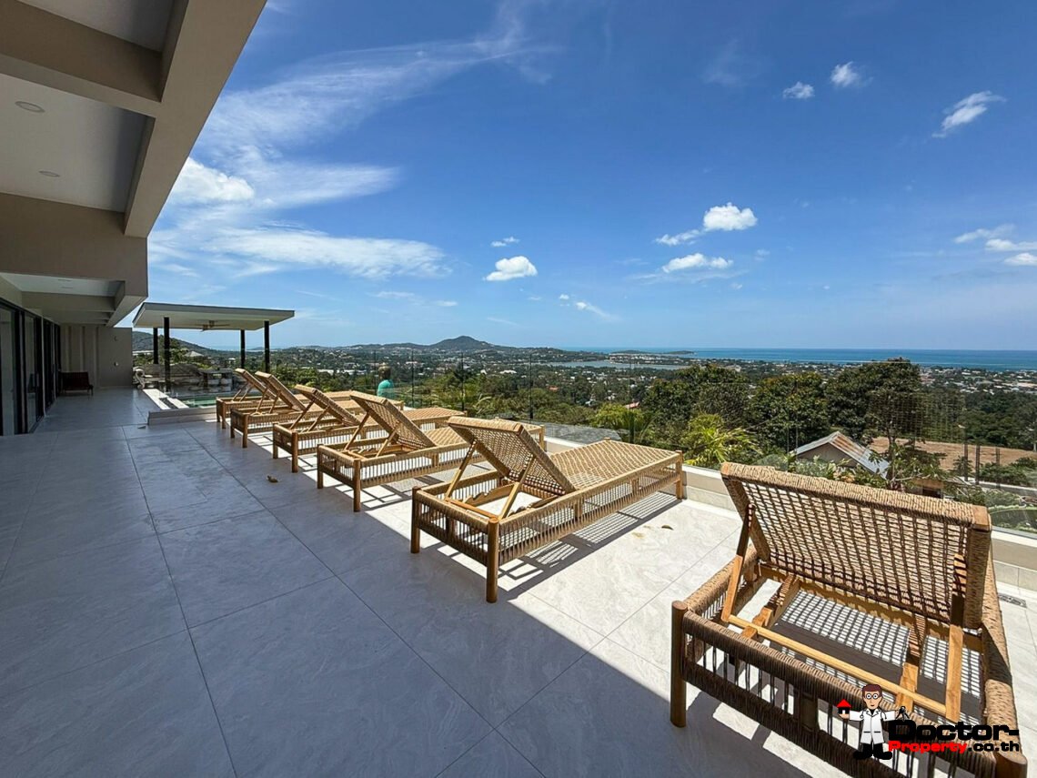 New 5 Bedroom Luxury Pool Villa with Sea View in Chaweng, Koh Samui – For Sale
