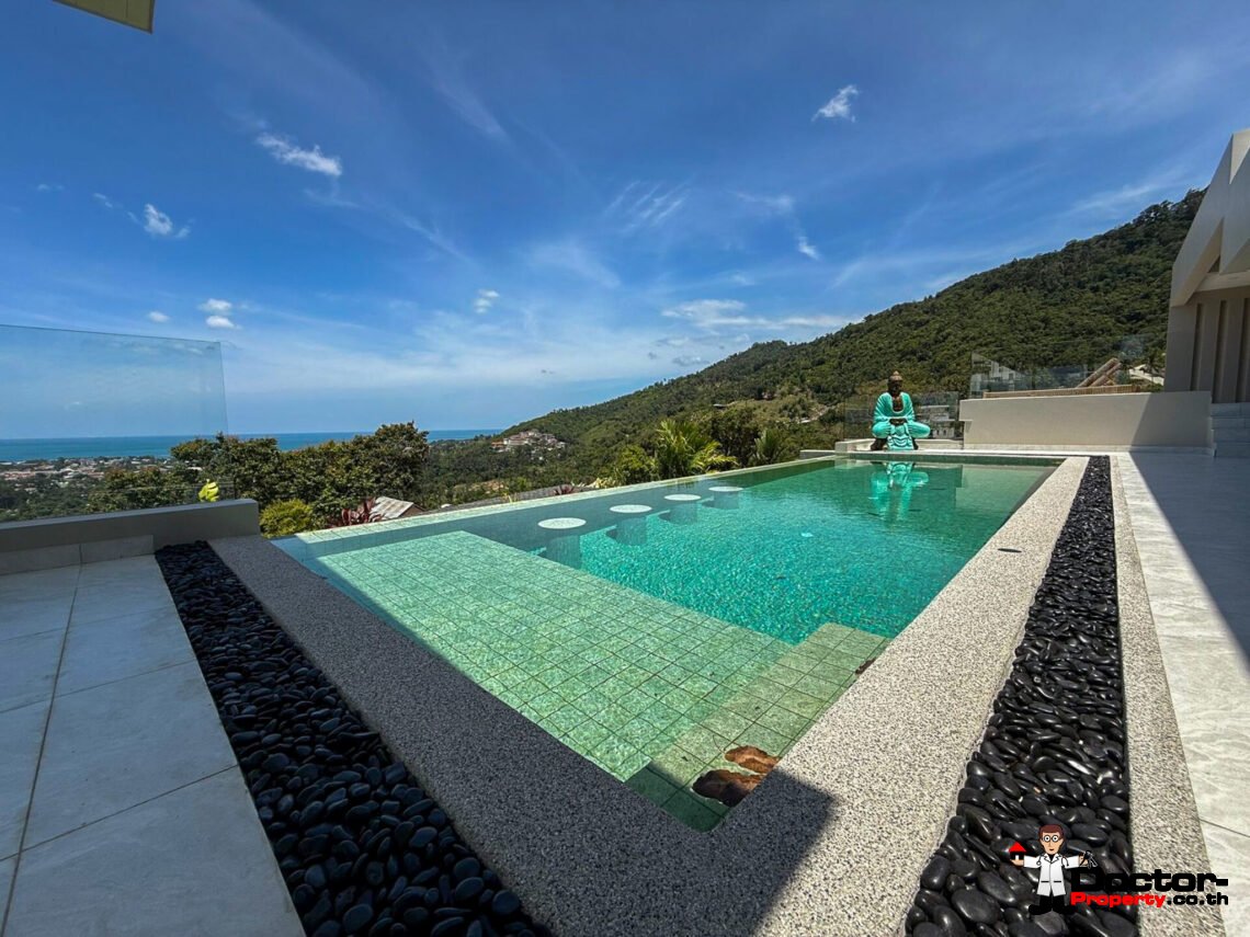 New 5 Bedroom Luxury Pool Villa with Sea View in Chaweng, Koh Samui – For Sale