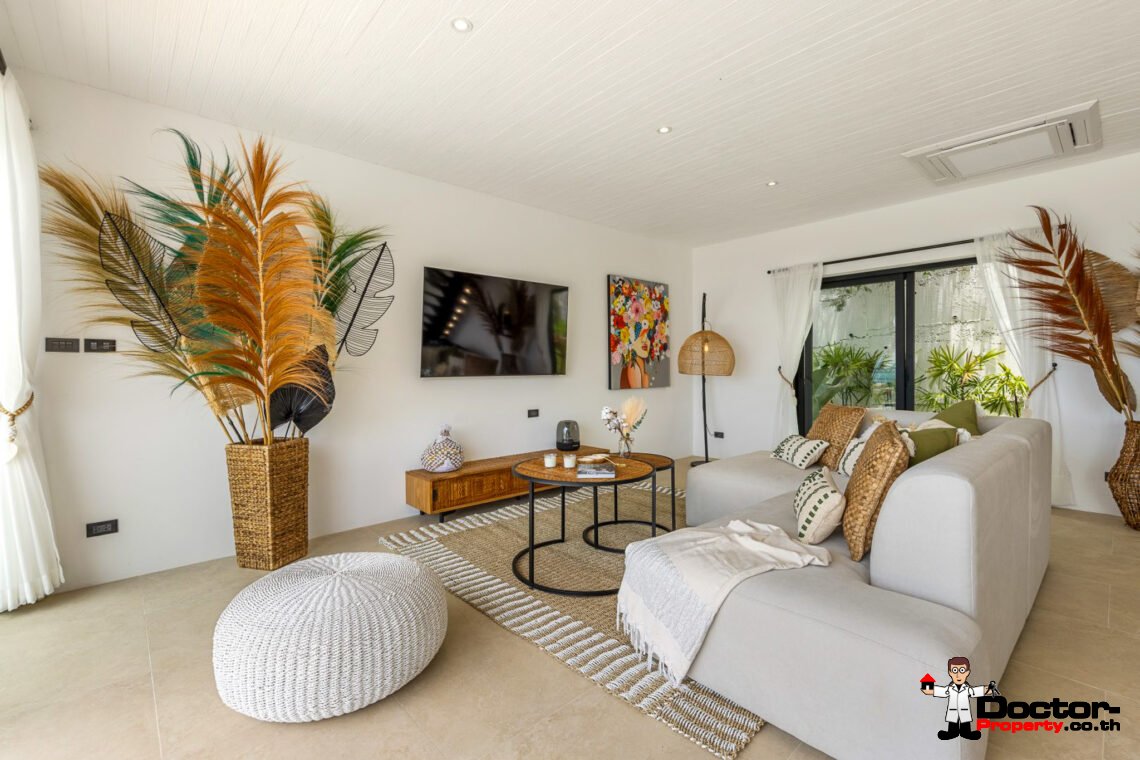 New Luxury 5 Bedroom Pool Villa with Sea View in Bo Phut, Koh Samui – For Sale