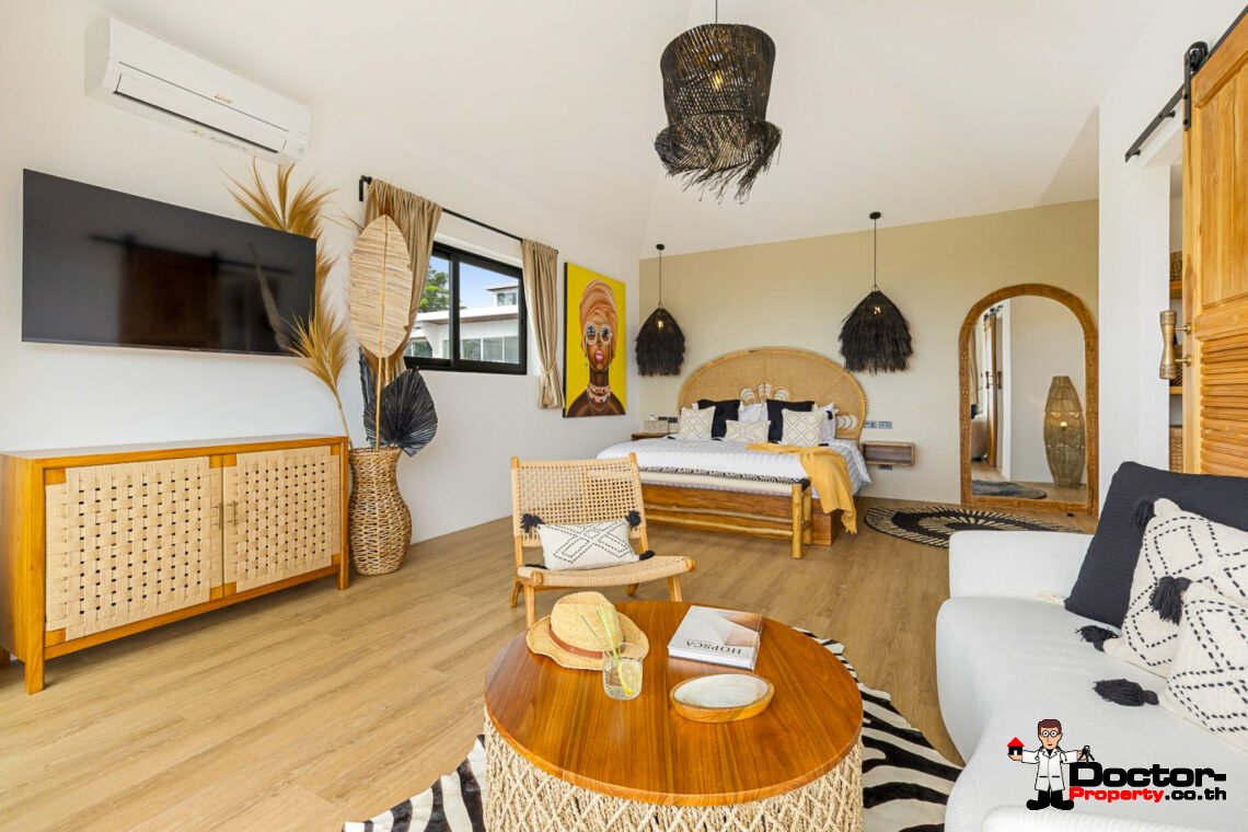 New Luxury 5 Bedroom Pool Villa with Sea View in Bo Phut, Koh Samui – For Sale