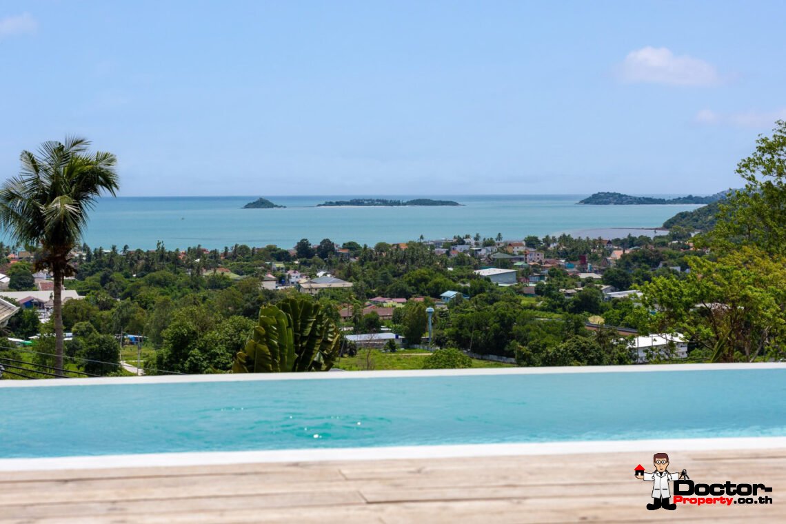 New Luxury 5 Bedroom Pool Villa with Sea View in Bo Phut, Koh Samui – For Sale