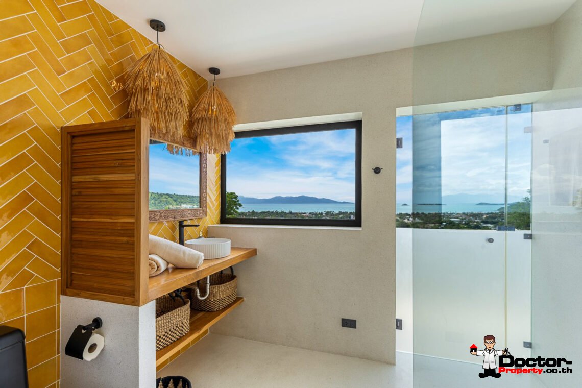 New Luxury 5 Bedroom Pool Villa with Sea View in Bo Phut, Koh Samui – For Sale