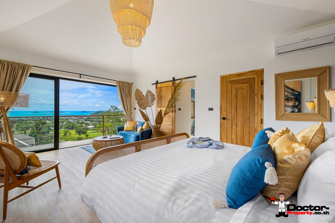 New Luxury 5 Bedroom Pool Villa with Sea View in Bo Phut, Koh Samui – For Sale