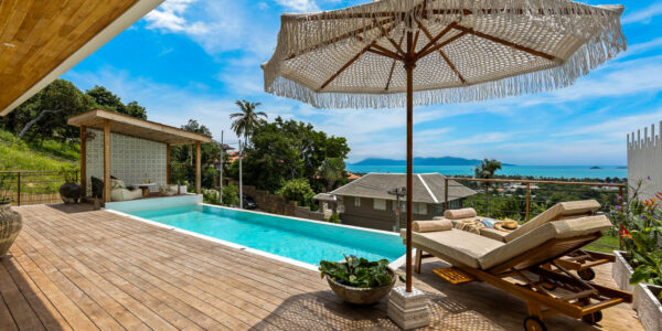 New Luxury 5 Bedroom Pool Villa with Sea View in Bo Phut, Koh Samui – For Sale