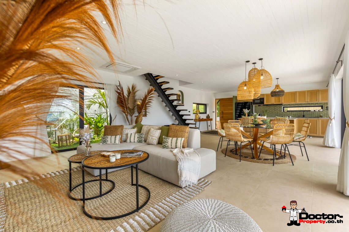 New Luxury 5 Bedroom Pool Villa with Sea View in Bo Phut, Koh Samui – For Sale