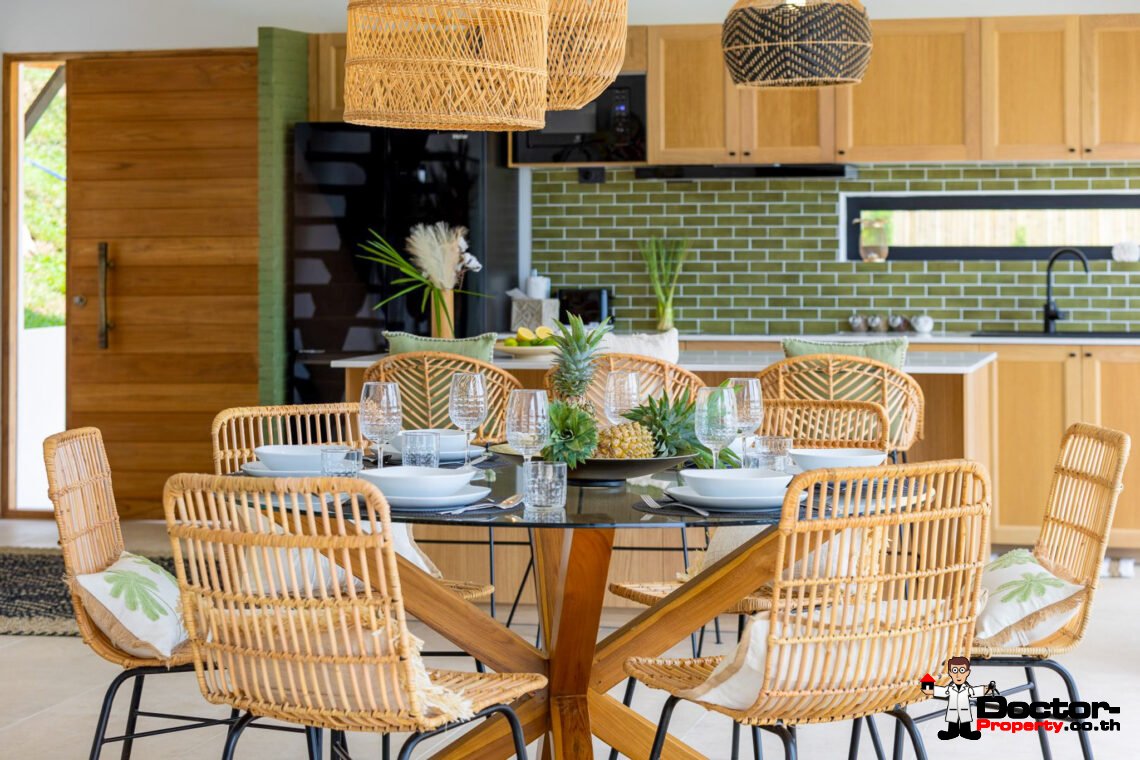 New Luxury 5 Bedroom Pool Villa with Sea View in Bo Phut, Koh Samui – For Sale