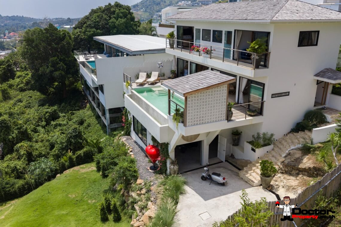 New Luxury 5 Bedroom Pool Villa with Sea View in Bo Phut, Koh Samui – For Sale