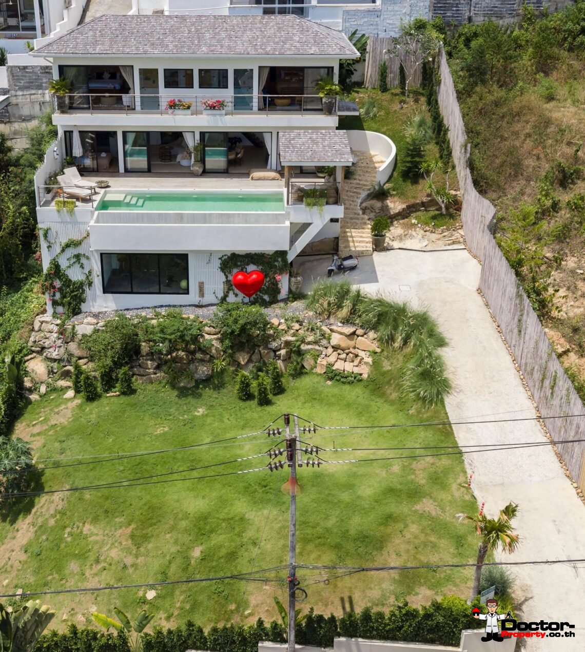 New Luxury 5 Bedroom Pool Villa with Sea View in Bo Phut, Koh Samui – For Sale