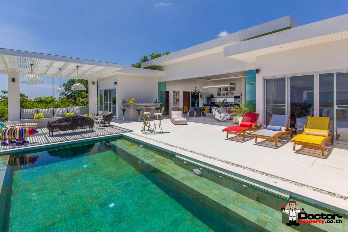 Luxury 5 Bedroom Pool Villa with Sea View in Plai Laem, Koh Samui – For Sale